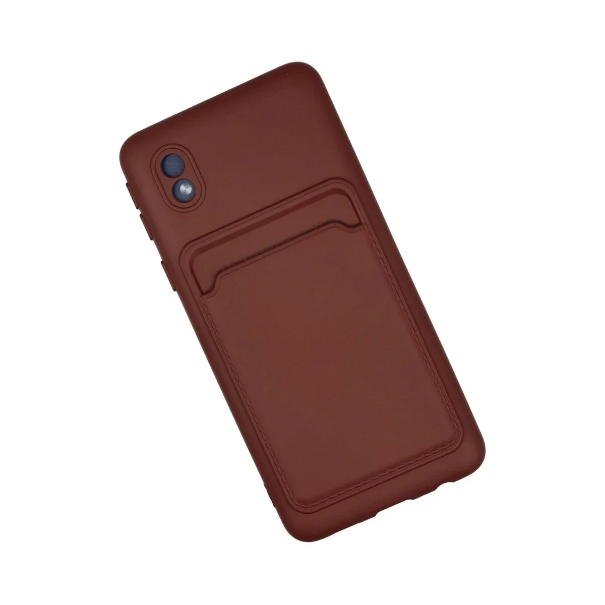 Samsung Galaxy A01 Core Kılıf Kelvin Kartvizitli Silikon - Bordo görsel 2