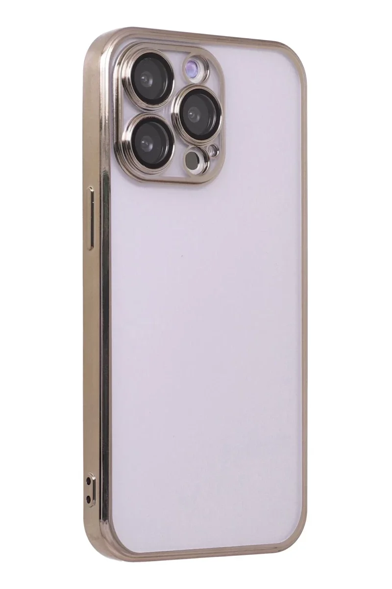 Apple iPhone 13 Pro Kılıf Razer Lensli Silikon - Gold görsel 3