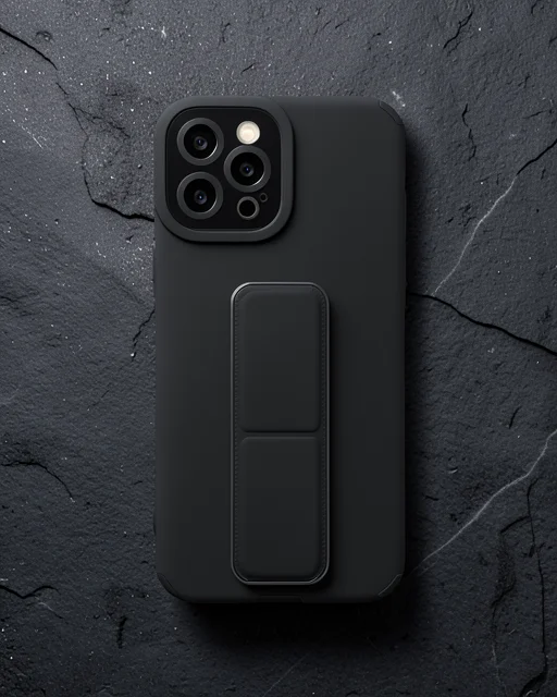 Apple İphone 12 Pro Max Kılıf Mega Standlı Silikon - Siyah