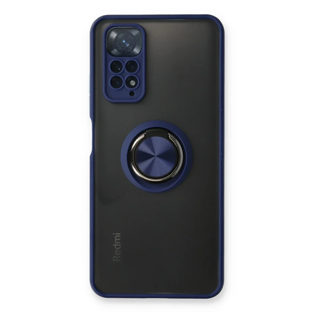 Xiaomi Redmi Note 11 Kılıf Montreal Yüzüklü Silikon Kapak - Lacivert görsel 2