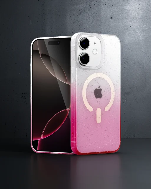 Apple İphone 12 Pummel Shiny Magsafe Kapak - Pembe