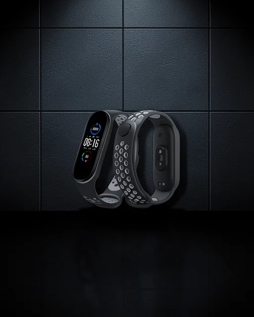 Xiaomi Mi Band 6 Spor Delikli Kordon - Siyah-gri