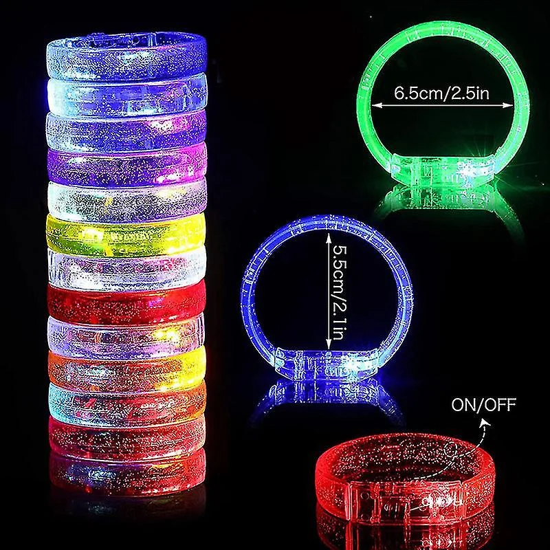 Led Işıklı Pilli Işıklı Rengarenk Kalın Bileklik Işıklı Bilezik Karışık Renk 1 Adet görsel 4