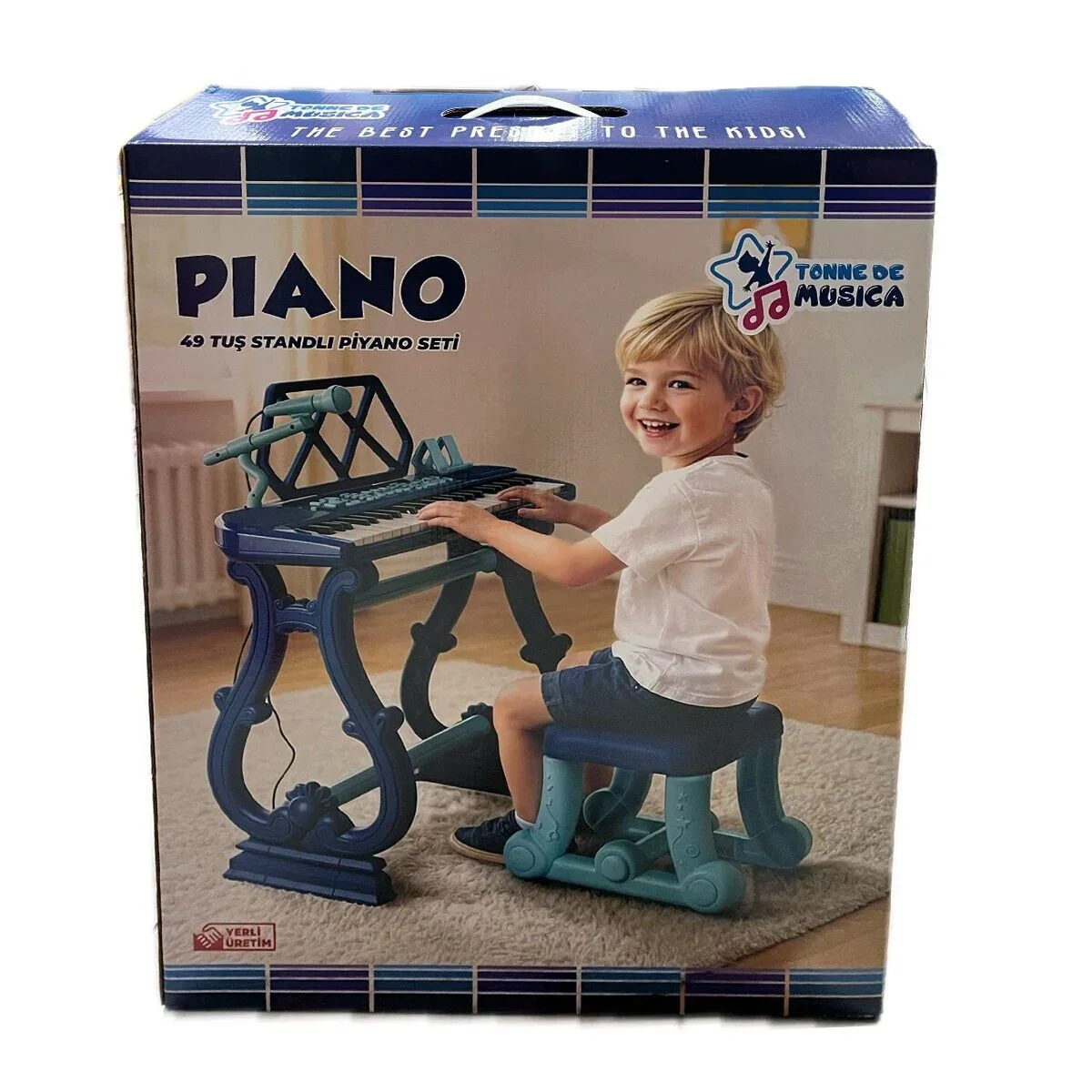URT034-002 Ayaklı 49 Tuş Piano Org - Lacivert