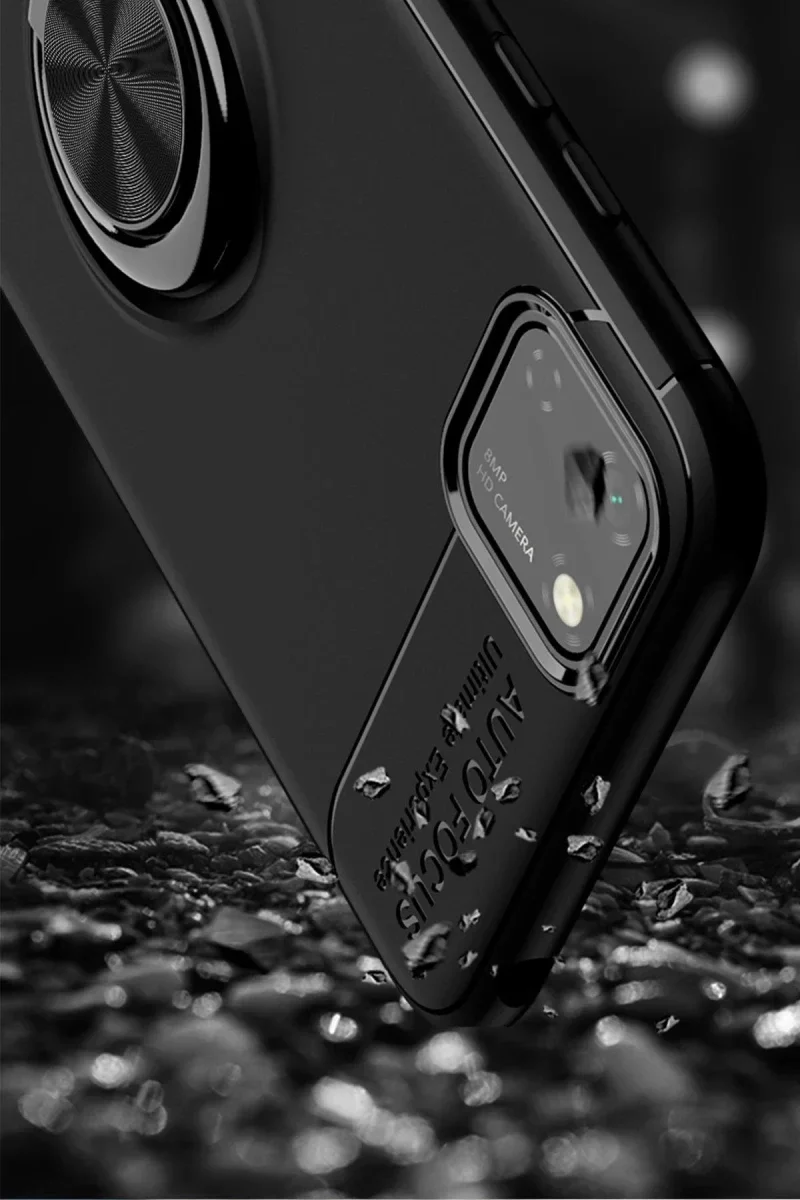 Huawei Y5P Kılıf Range Yüzüklü Silikon - Siyah görsel 3