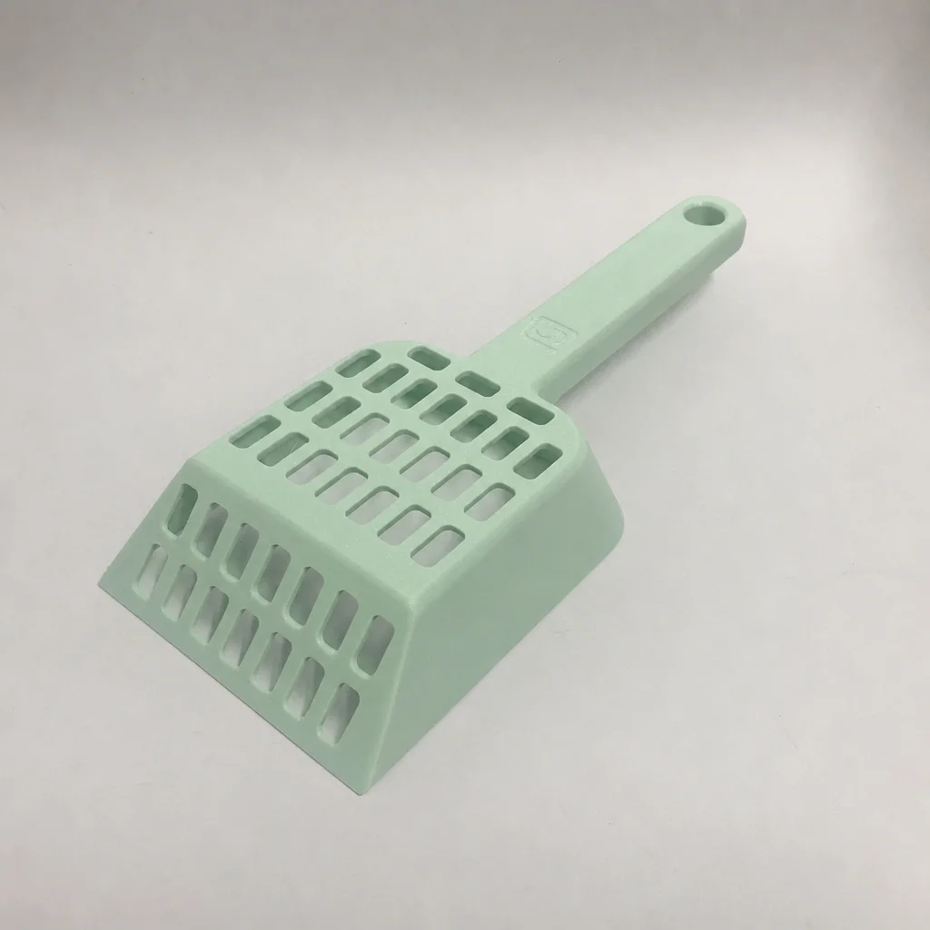 3D Baskı Kedi Kumu Küreği - Geniş Hazneli Eleme Küreği-Mint görsel 2