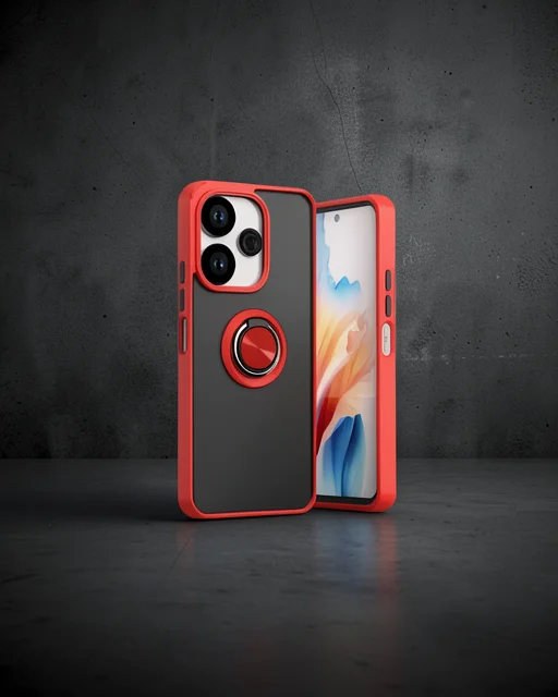 Xiaomi Redmi 13 4g Kılıf Montreal Yüzüklü Silikon Kapak - Kırmızı