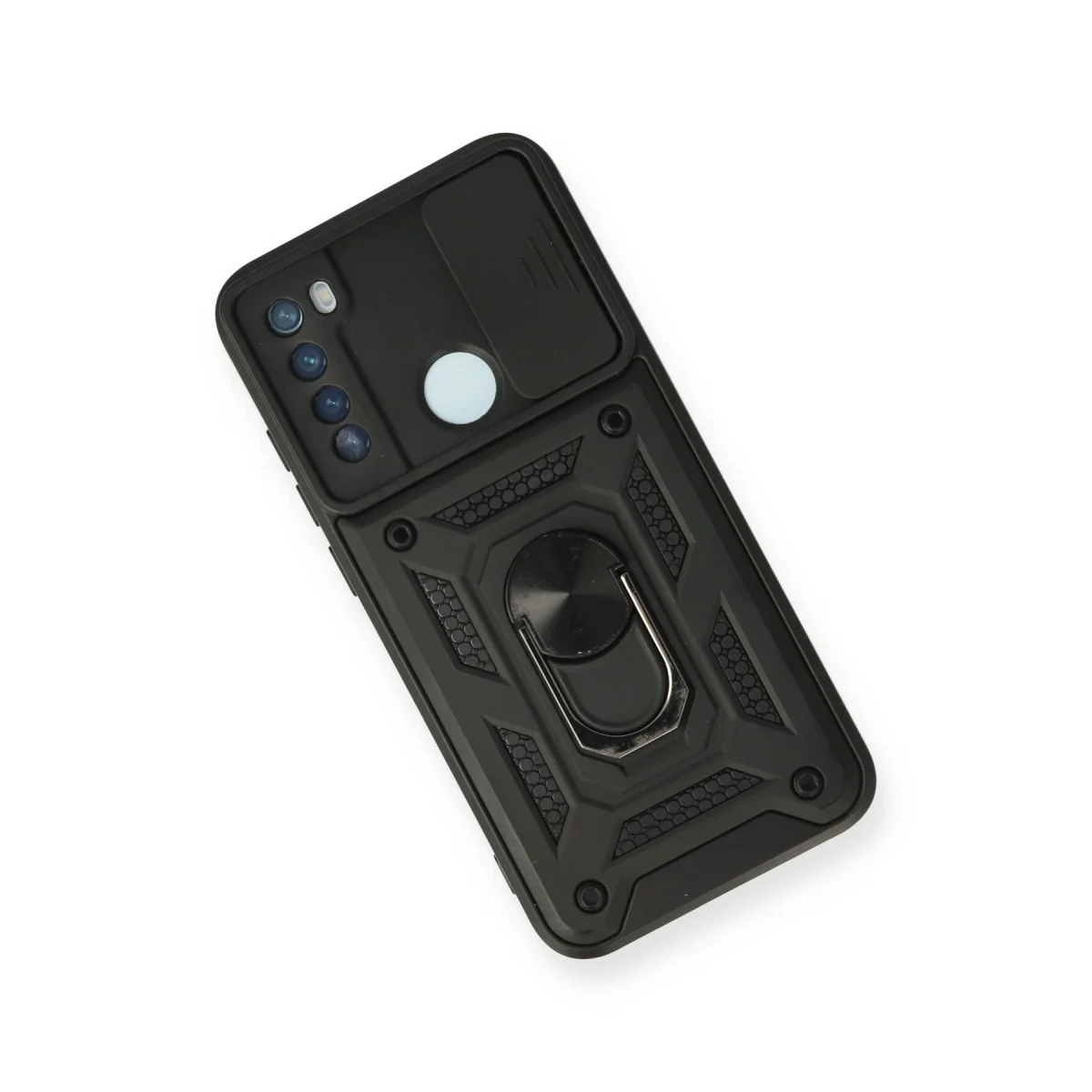 Xiao Red Note 8 Kılıf Pars Lens Yüzüklü Silikon - Siyah görsel 3