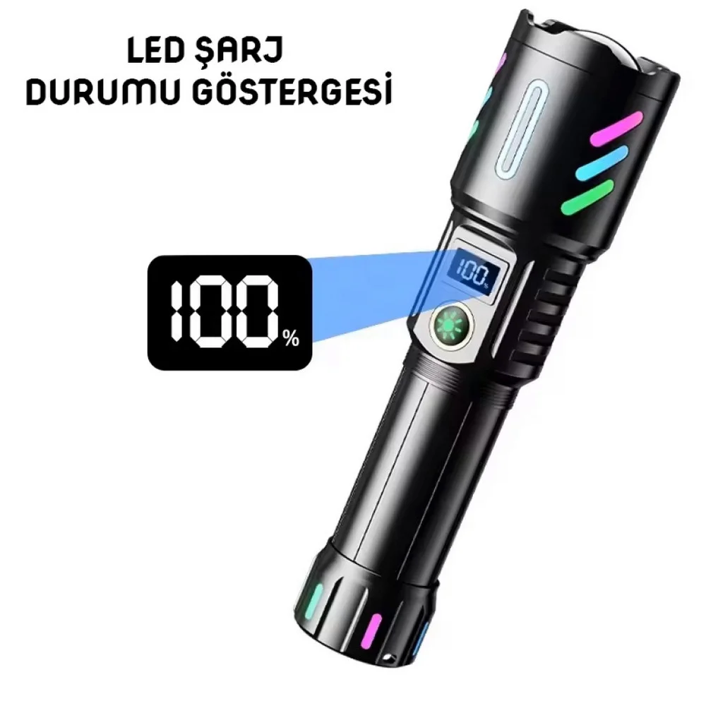WS-9944 20W Zoomlu Fosforlu Metal Şarjlı El Feneri görsel 5