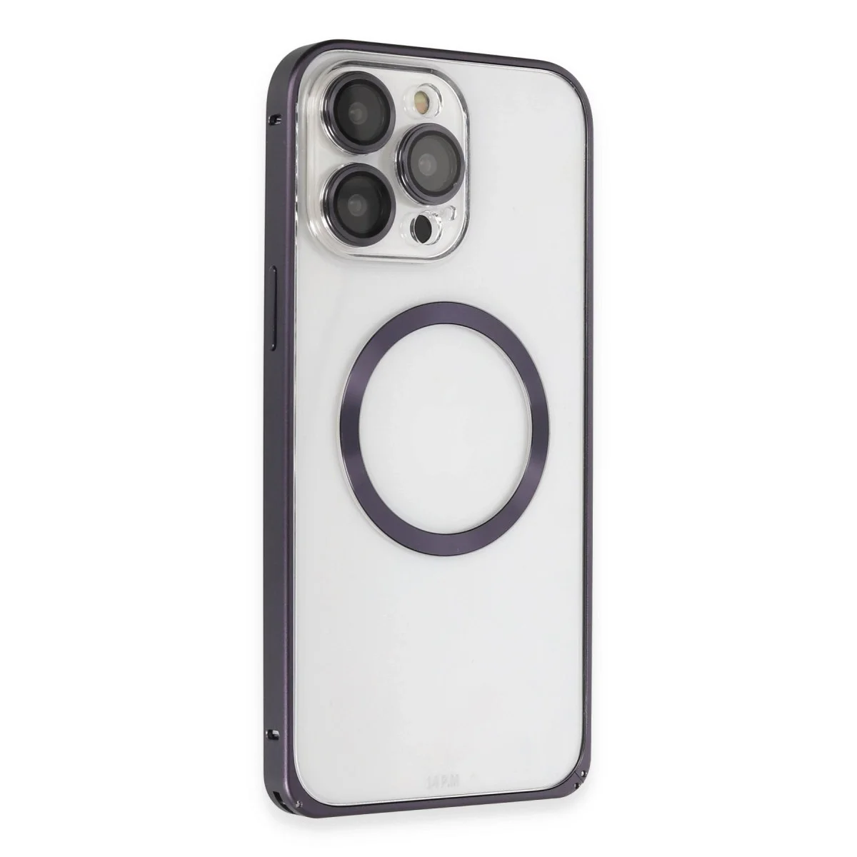 Joko Apple İphone 14 Pro Kılıf Metal Bumper Magneticsafe Kapak - Derin Mor