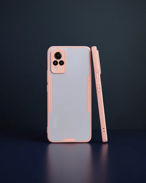 Vivo V21 Kılıf Platin Silikon - Pembe