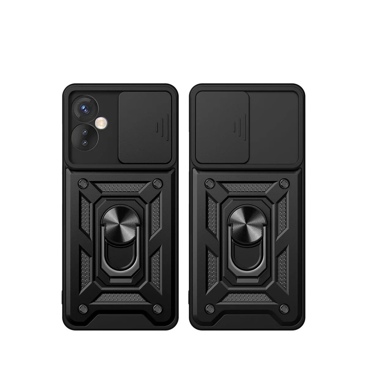 İnfinix Hot 30 5g Kılıf Pars Lens Yüzüklü Silikon - Siyah görsel 3