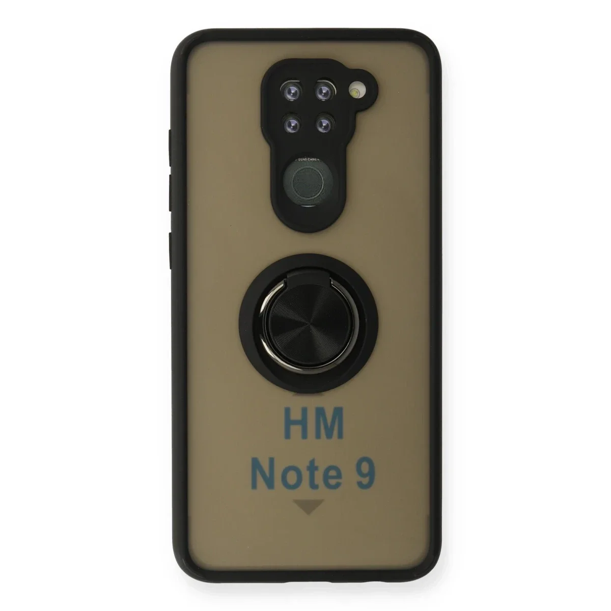 Xiaomi Redmi Note 9 Kılıf Montreal Yüzüklü Silikon Kapak - Siyah