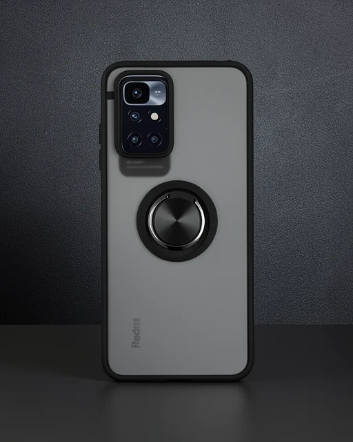 Xiaomi Redmi 10 2022 Kılıf Montreal Yüzüklü Silikon Kapak - Siyah