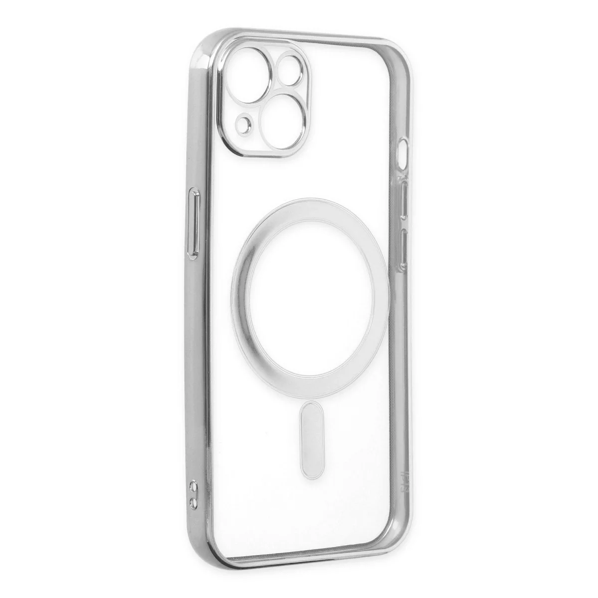 Apple İphone 14 Plus Kılıf Magneticsafe Lazer Silikon - Gümüş görsel 4