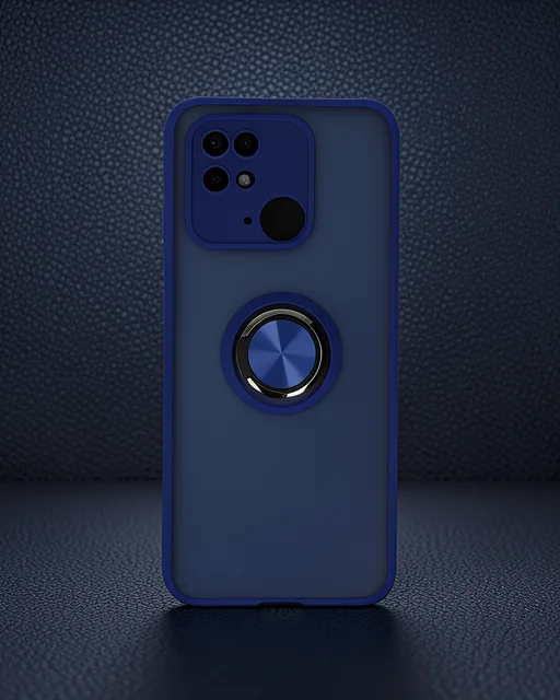 Xiaomi Redmi 10c Kılıf Montreal Yüzüklü Silikon Kapak - Lacivert