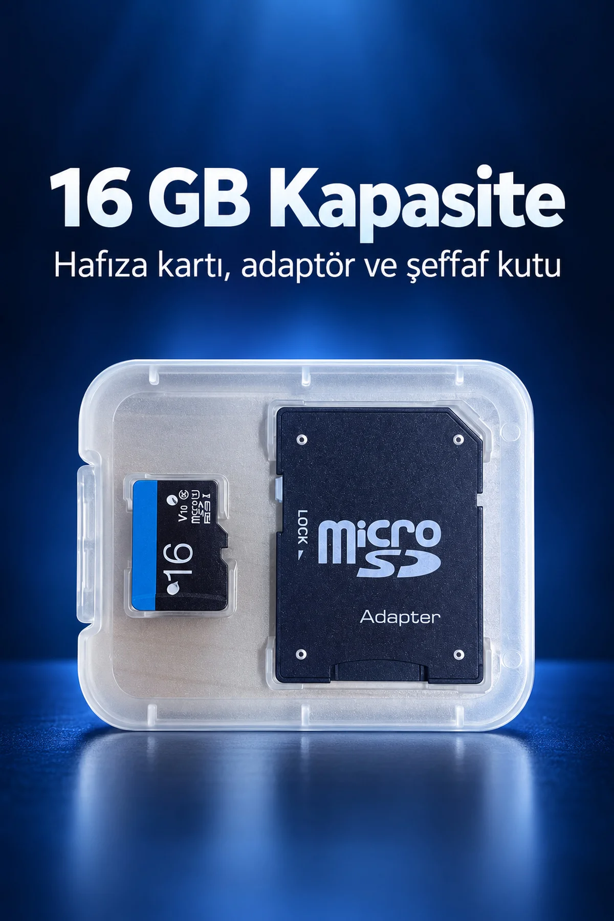 16 GB MicroSD Hafıza Kartı Adaptör ve Şeffaf Kutulu