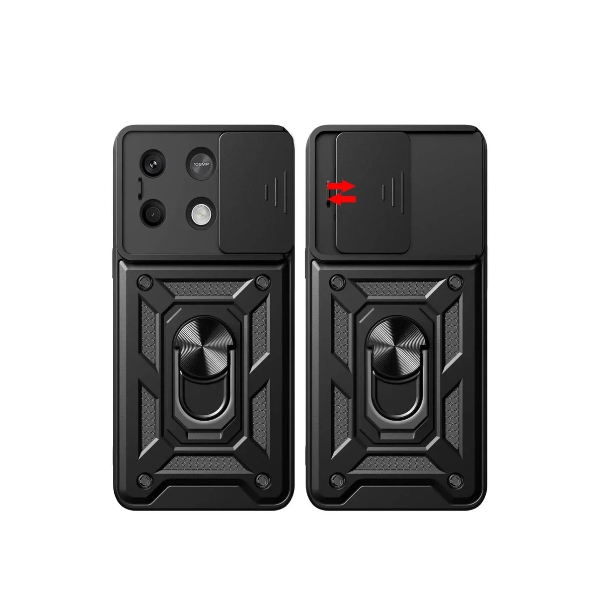 Xiaomi Poco X6 Pro Kılıf Pars Lens Yüzüklü Silikon - Yeşil görsel 3