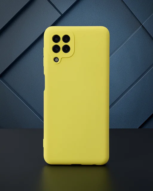Samsung Galaxy A22 Kılıf Nano İçi Kadife Silikon - Sarı