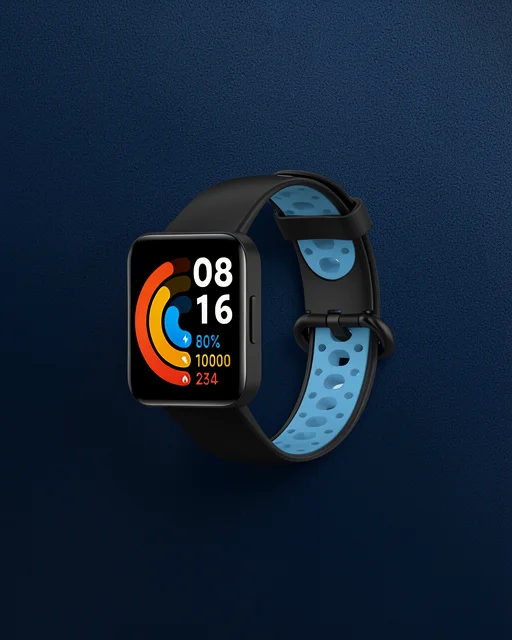 Xiaomi Redmi Watch 2 Spor Delikli Kordon - Siyah-mavi