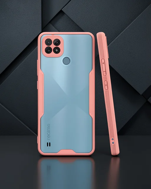 Realme C21 Kılıf Platin Silikon - Pembe