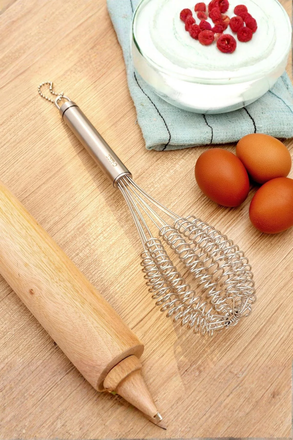 Lüks Örgülü Paslanmaz Çelik Çırpıcı & Profesyonel Hamur Ve Sos Karıştırıcı (32 cm) görsel 5