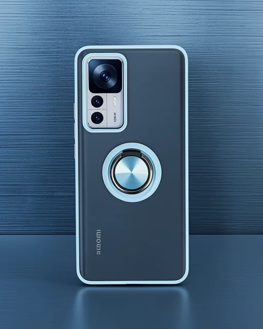 Xiaomi Mi 12t Pro Kılıf Montreal Yüzüklü Silikon Kapak - Buz Mavi
