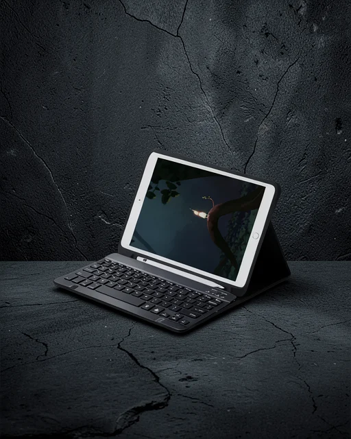Apple İpad 5 Air 9.7 Kılıf Kc01 Smart Klavyeli Tablet Kılıfı - Siyah