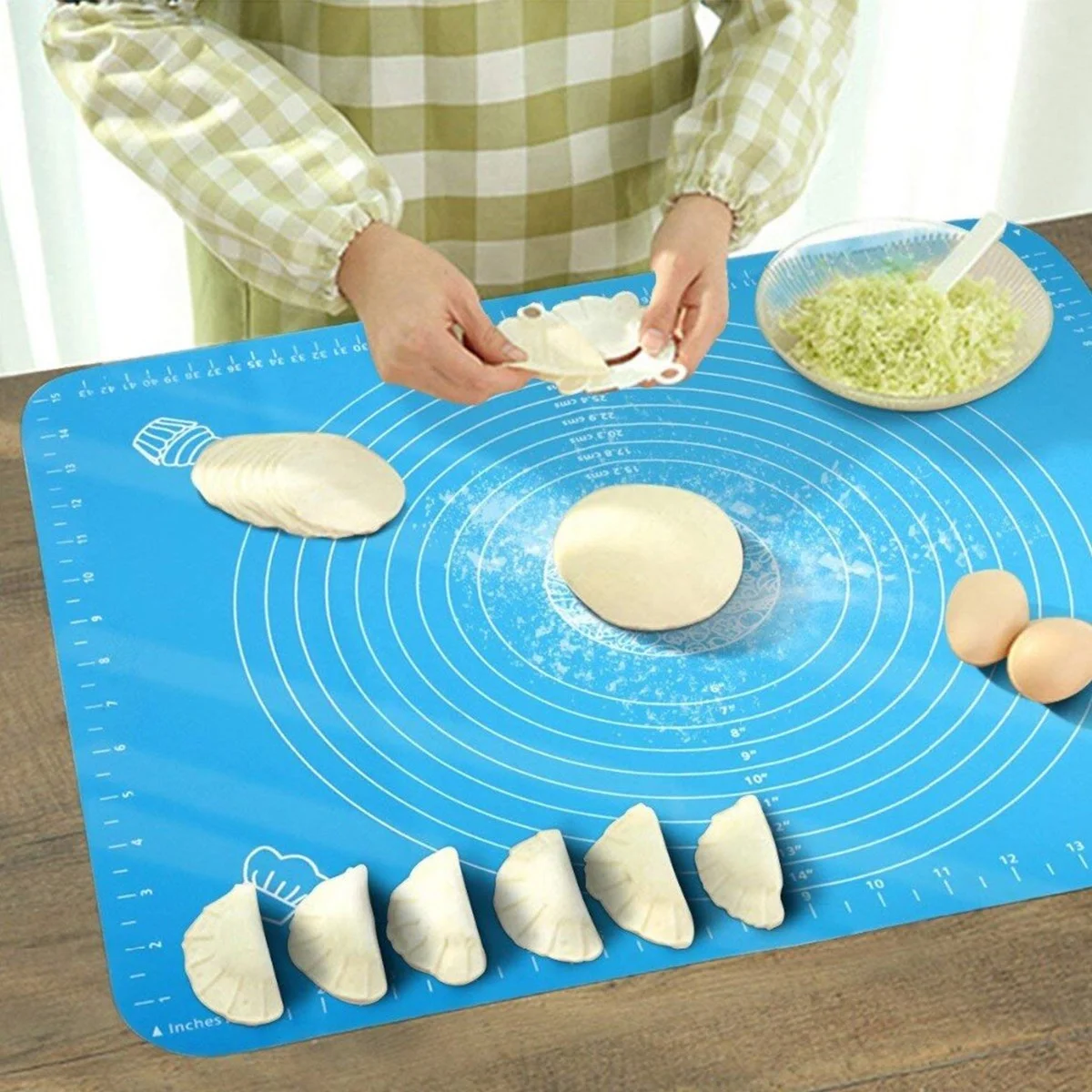 40*50 cm Silikon Ölçekli Kullanımı Kolay Hamur Açma Matı Ekmek Mantı Makarna Hamuru Yoğurma Matı görsel 5