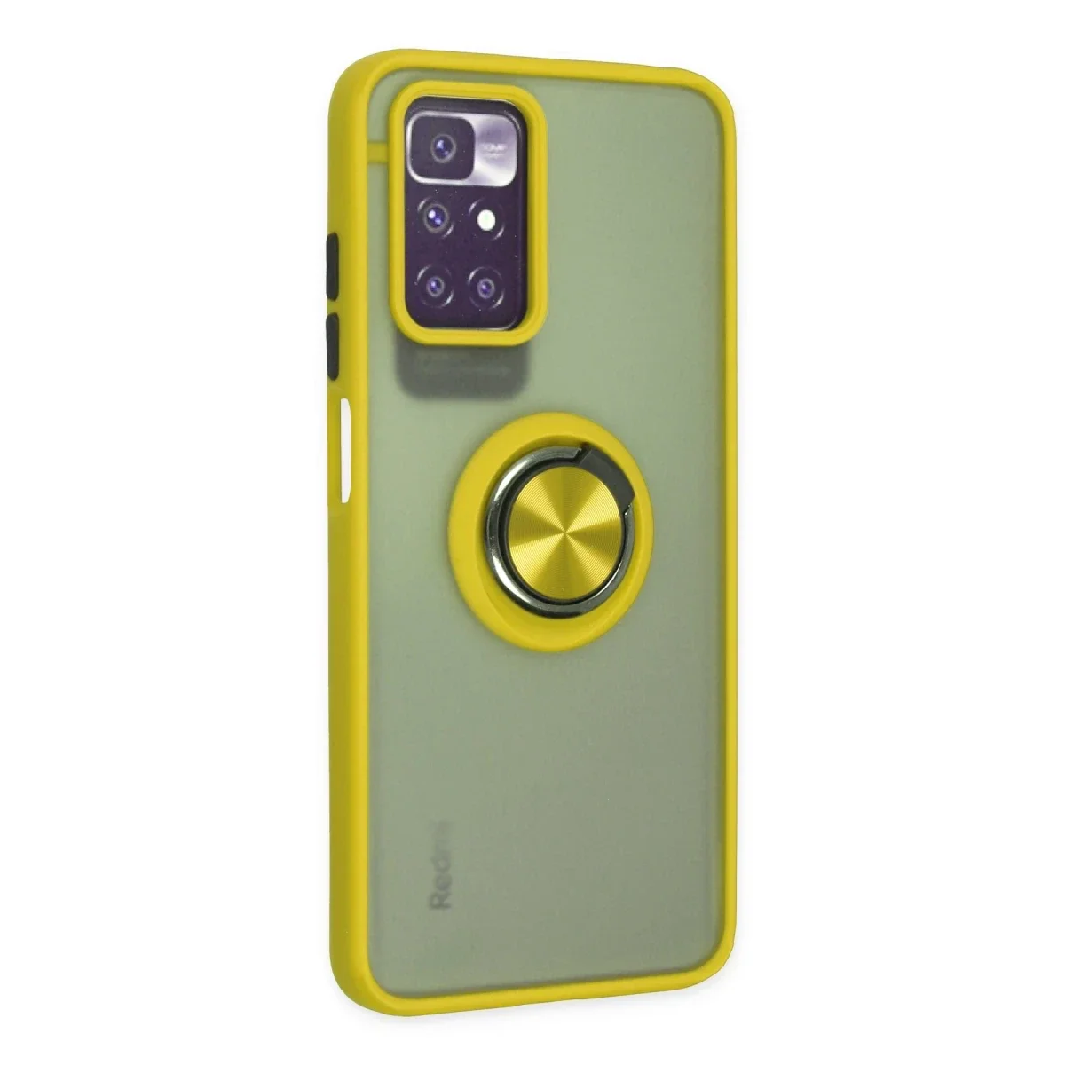 Xiaomi Redmi 10 2022 Kılıf Montreal Yüzüklü Silikon Kapak - Sarı görsel 2