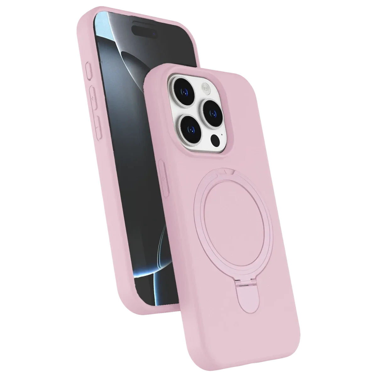 Apple iPhone 14 Pro Max Regal Magsafe Standlı Kapak - Açık Pembe