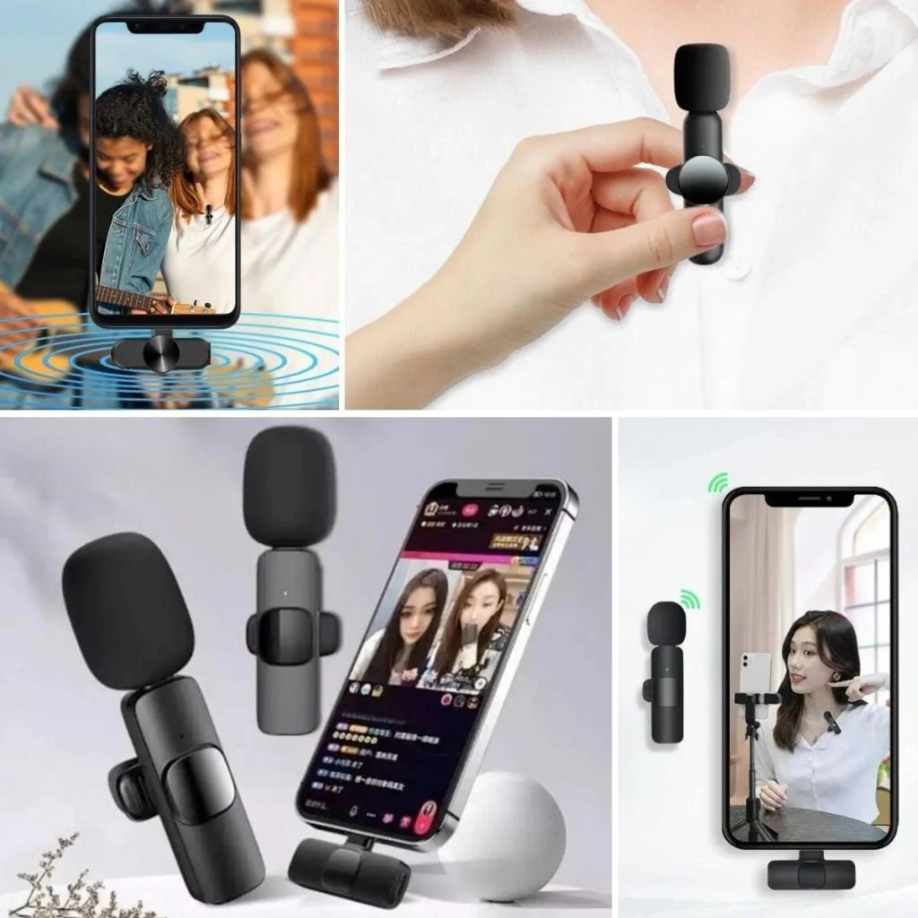 Type C Uyumlu İphone Dönüştürücülü Kablosuz Yaka Mikrofonu Android ve İphone Uyumlu Mini Mikrofon (adet fiyatıdır) görsel 4