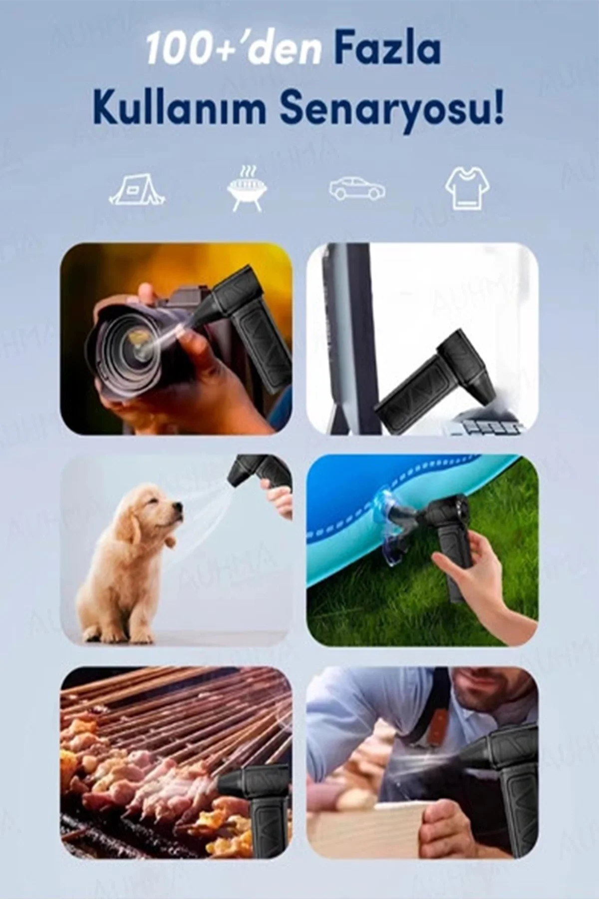 Mini Turbo Fan 130.000 RPM Şarjlı 8000 Mah Batarya 4 Vitesli Taşınabilir Elektrikli Hava Üfleyici Kompresörü görsel 2