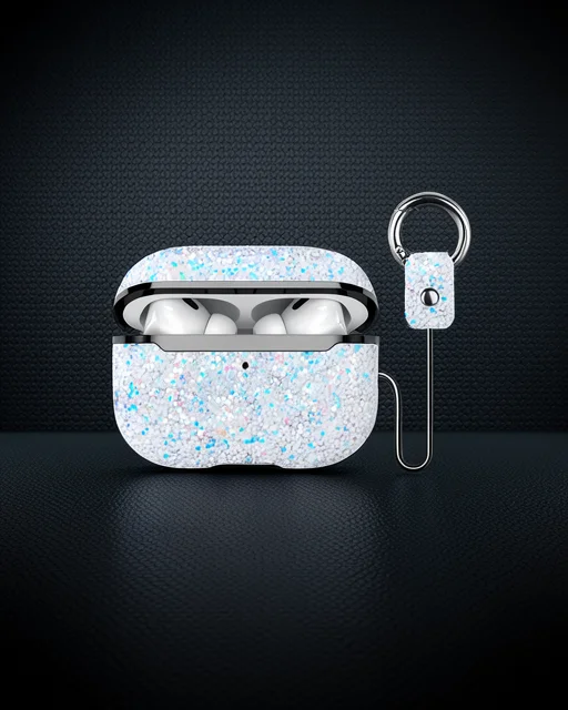 Onegif Apple Airpods Pro 2 (2.nesil) Bright Simli Airpods Kapak - Gümüş