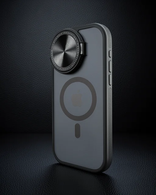 Apple İphone 14 Pro Max Kılıf Teleskop Lens Magsafe Silikon Kapak - Siyah