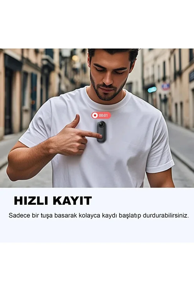 ni WIFI Aksiyon Kamerası 1080P Taşınabilir Vücut Kamerası Giyilebilir Video Kaydedici Siyah görsel 4