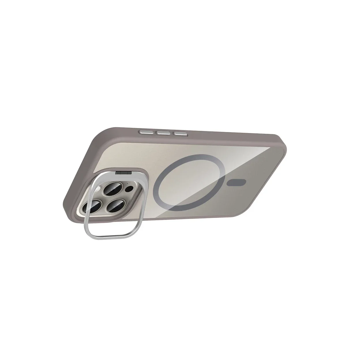 Joko Apple iPhone 15 Pro Max Remim Lensli Magsafe Standlı Kapak - Titan Gri görsel 3