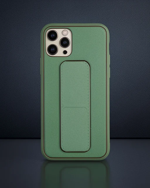 Apple İphone 11 Pro Max Kılıf Coco Deri Standlı Kapak - Su Yeşili