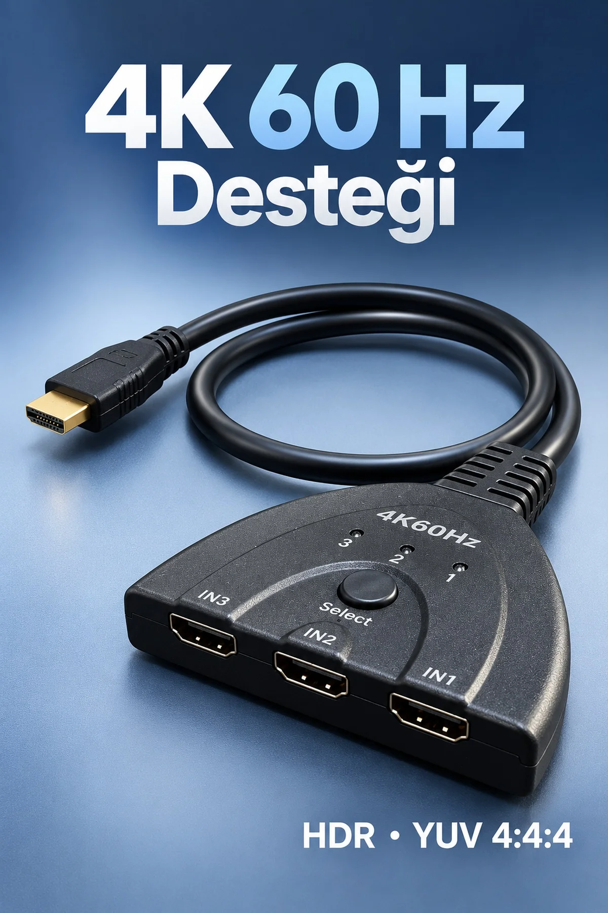 HDMI Switch 3 Giriş 1 Çıkış 4K 60 Hz Seçici