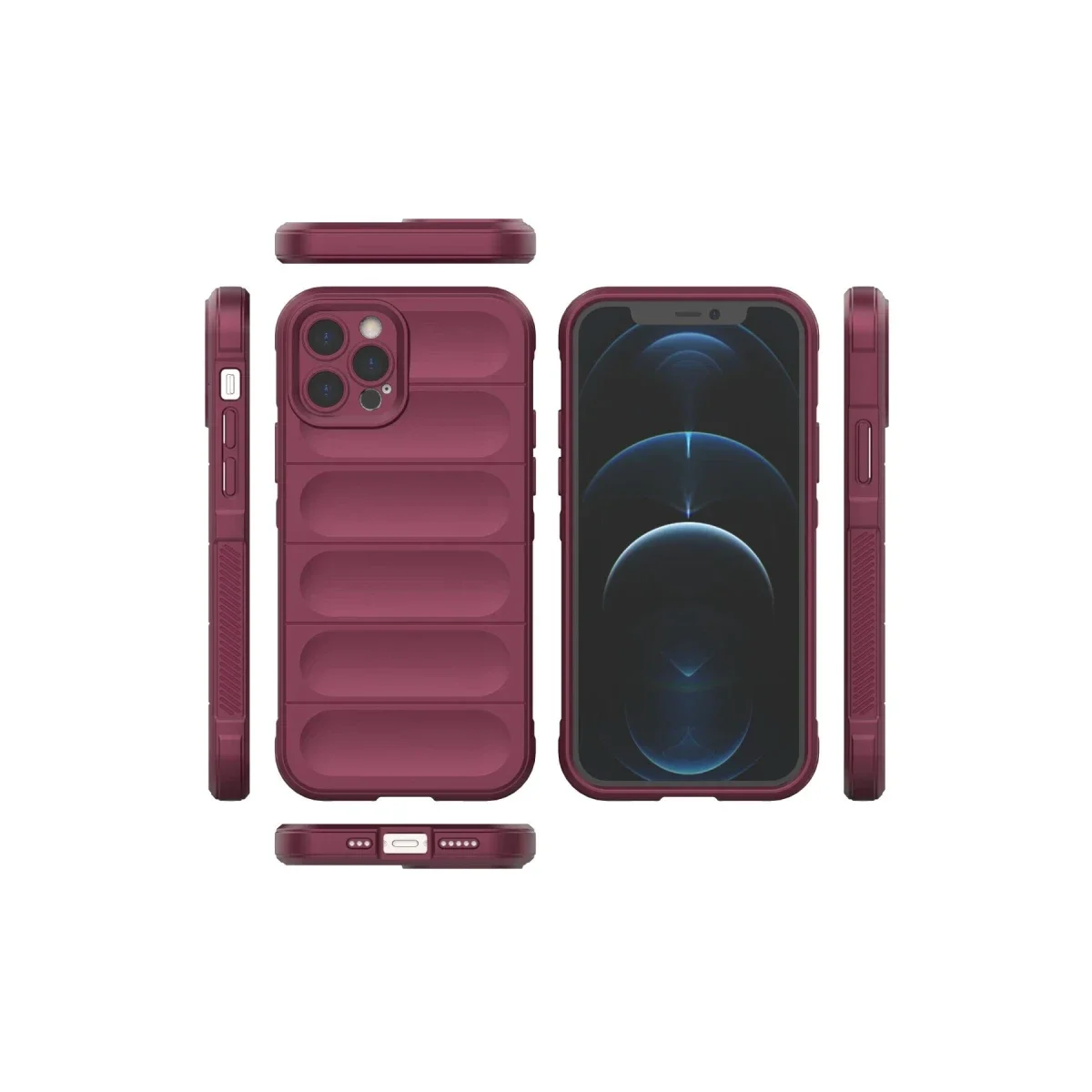 Apple iPhone 12 Pro Kılıf Optimum Silikon - Bordo görsel 3