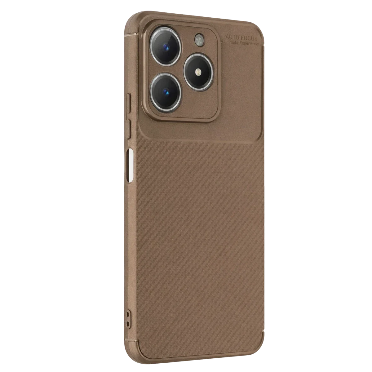 Realme C61 Kılıf Auto Focus Karbon Kapak - Kahverengi