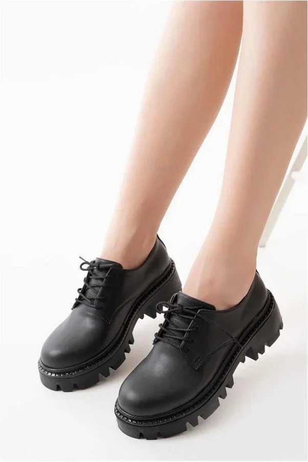 Kadın Loafer Ayakkabı Ayakkabı Bağcıklı Tabanlı Yüksek Casual Günlük