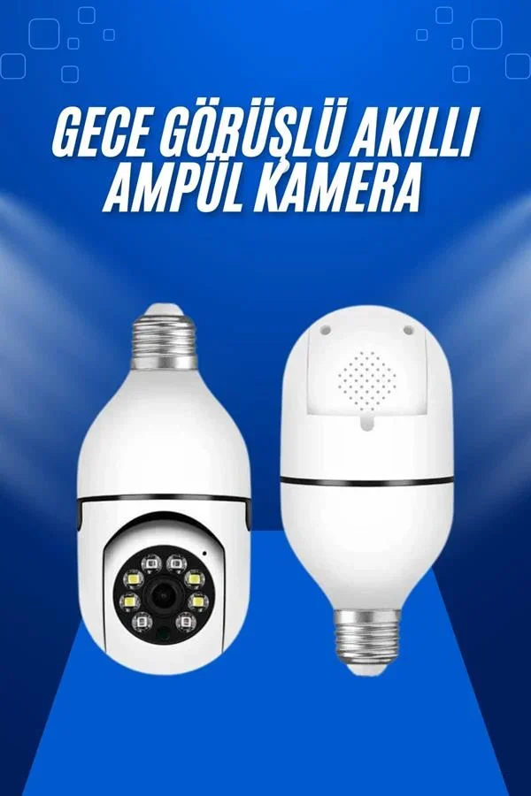Ev Kamerası Wifi Kamerası Gece Görüşlü Akıllı Ampül Kamera görsel 2
