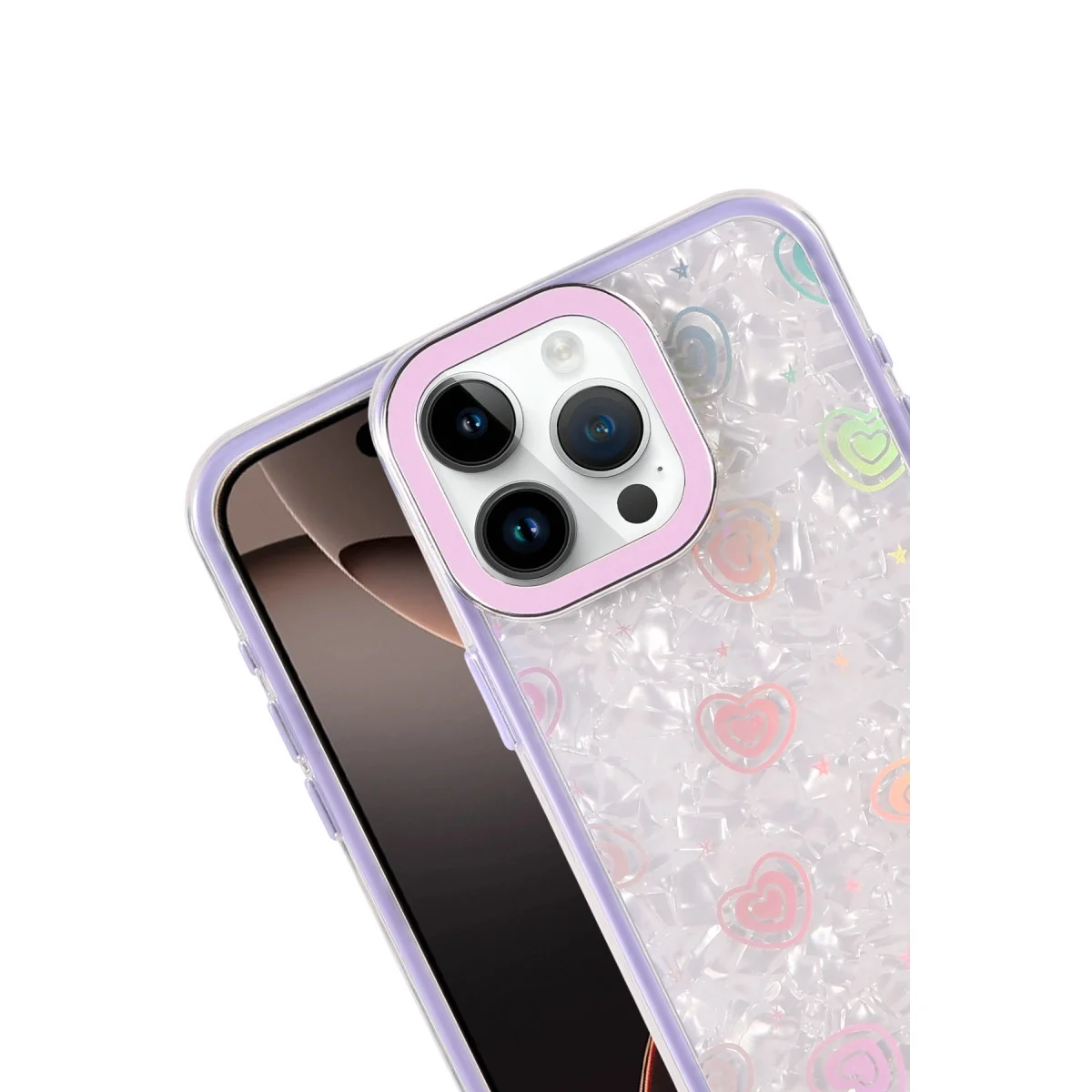 Apple İphone 15 Pro Max Lumi Desenli Kapak - Mor görsel 2