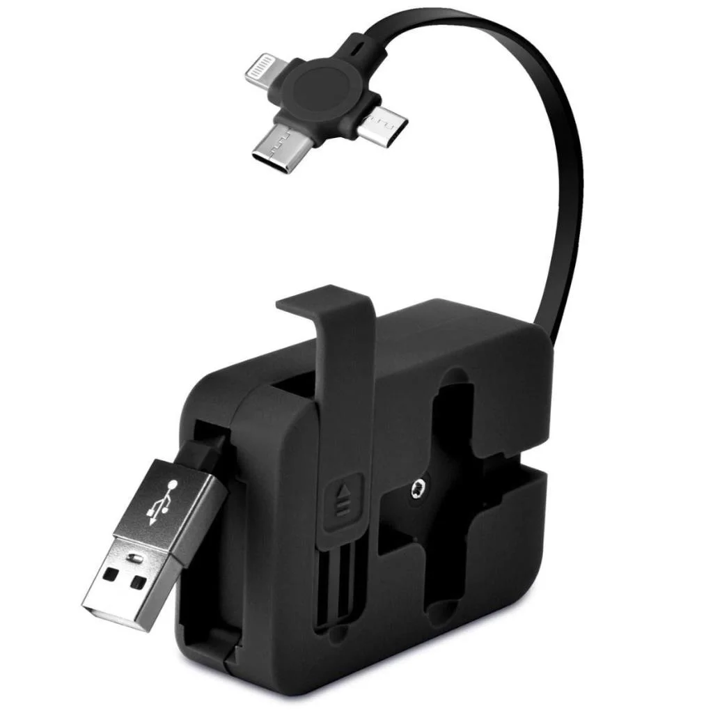 Cep Tipi Telefon Tutuculu Makaralı Uzayıp Kısalabilen 3'ü 1 Arada USB Şarj Kablosu (adet fiyatıdır) görsel 5