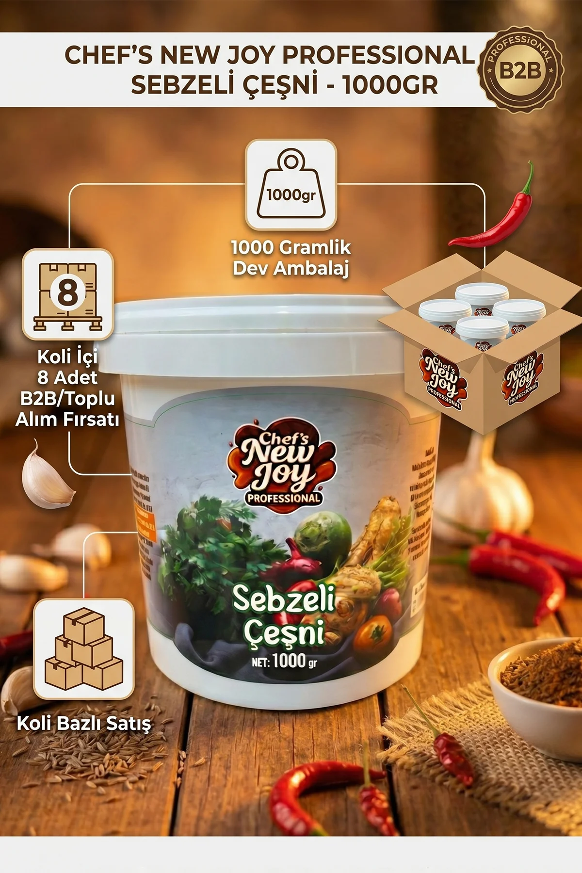 Sebzeli Çeşni 1000 G X 8 Adet - 1 Koli (Koli Bazlı Avantaj Paketi) görsel 2