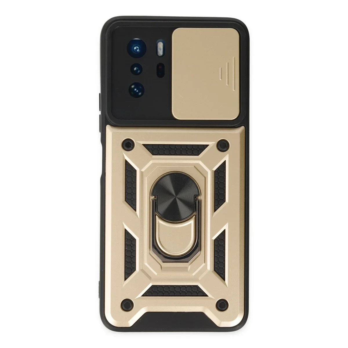 Xiaomi Poco X3 GT Kılıf Pars Lens Yüzüklü Silikon - Gold