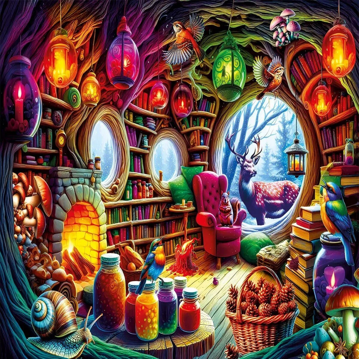 20826 PUZZLE 1000 Mystical House in the Forest görsel 2