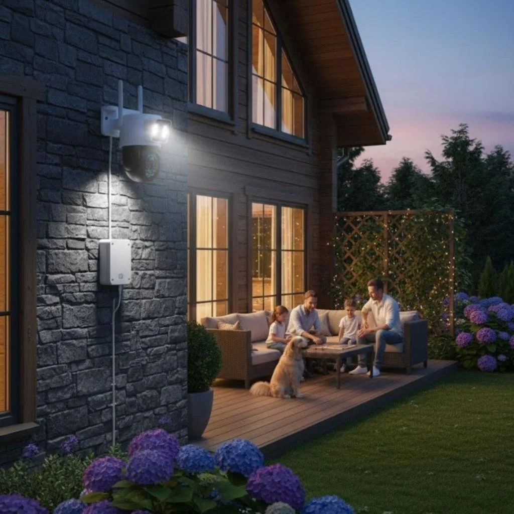 3 Kameralı Kablolu Akıllı Güvenlik Kamerası – 360° PTZ Hareketli, Çift Antenli, WiFi IP, Gece Görüşlü Dış Mekan Kamera görsel 3