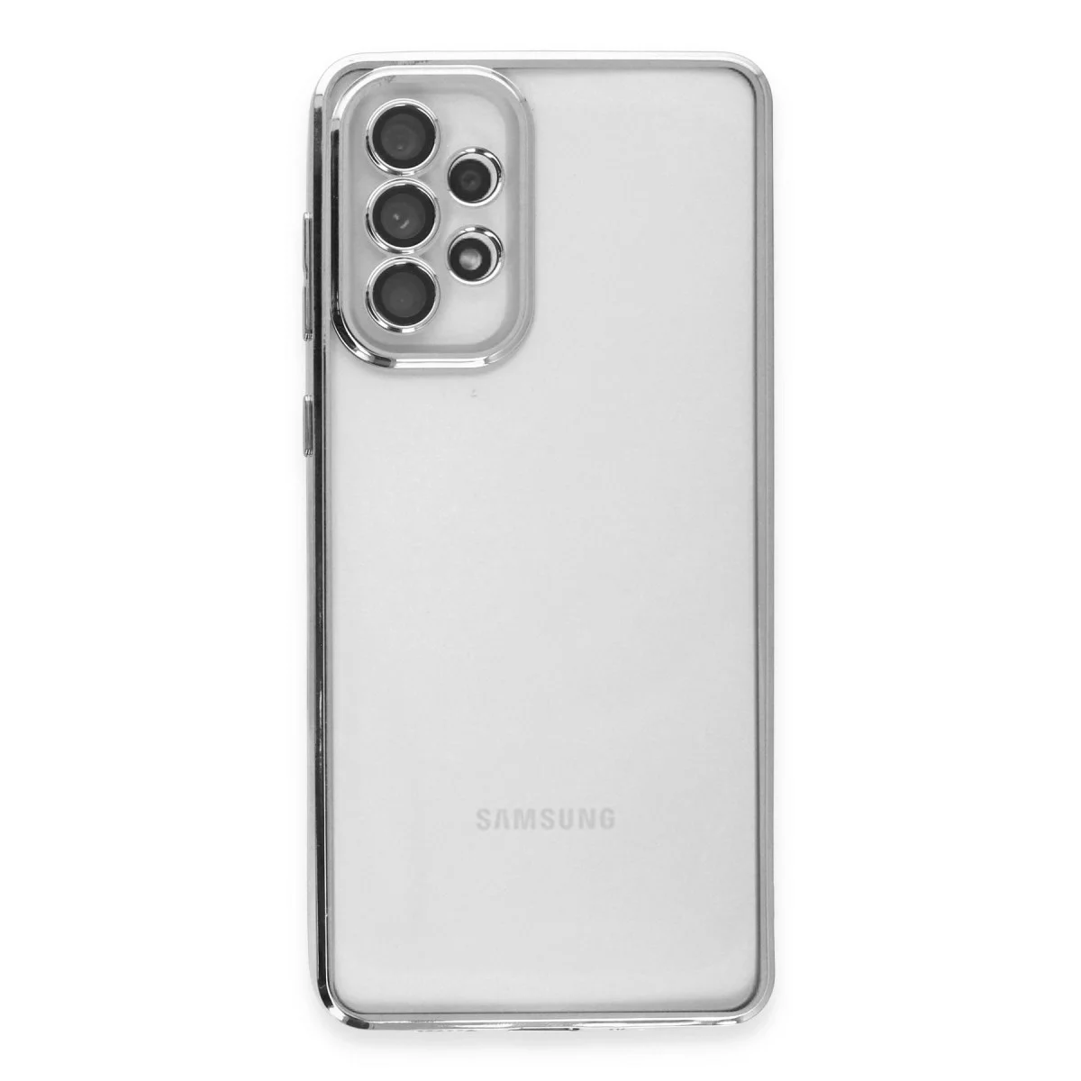 Samsung Galaxy A53 5g Kılıf Razer Lensli Silikon - Gümüş görsel 2